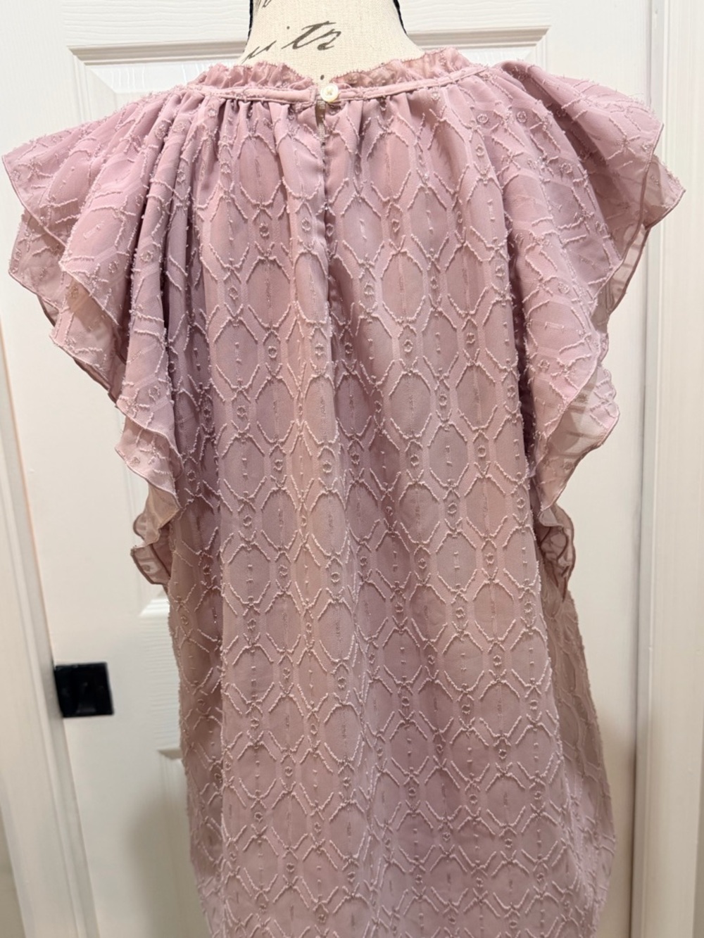 LOFT Lightweight Flutter Sleeve Blouse in Rose - Picture 6 of 11